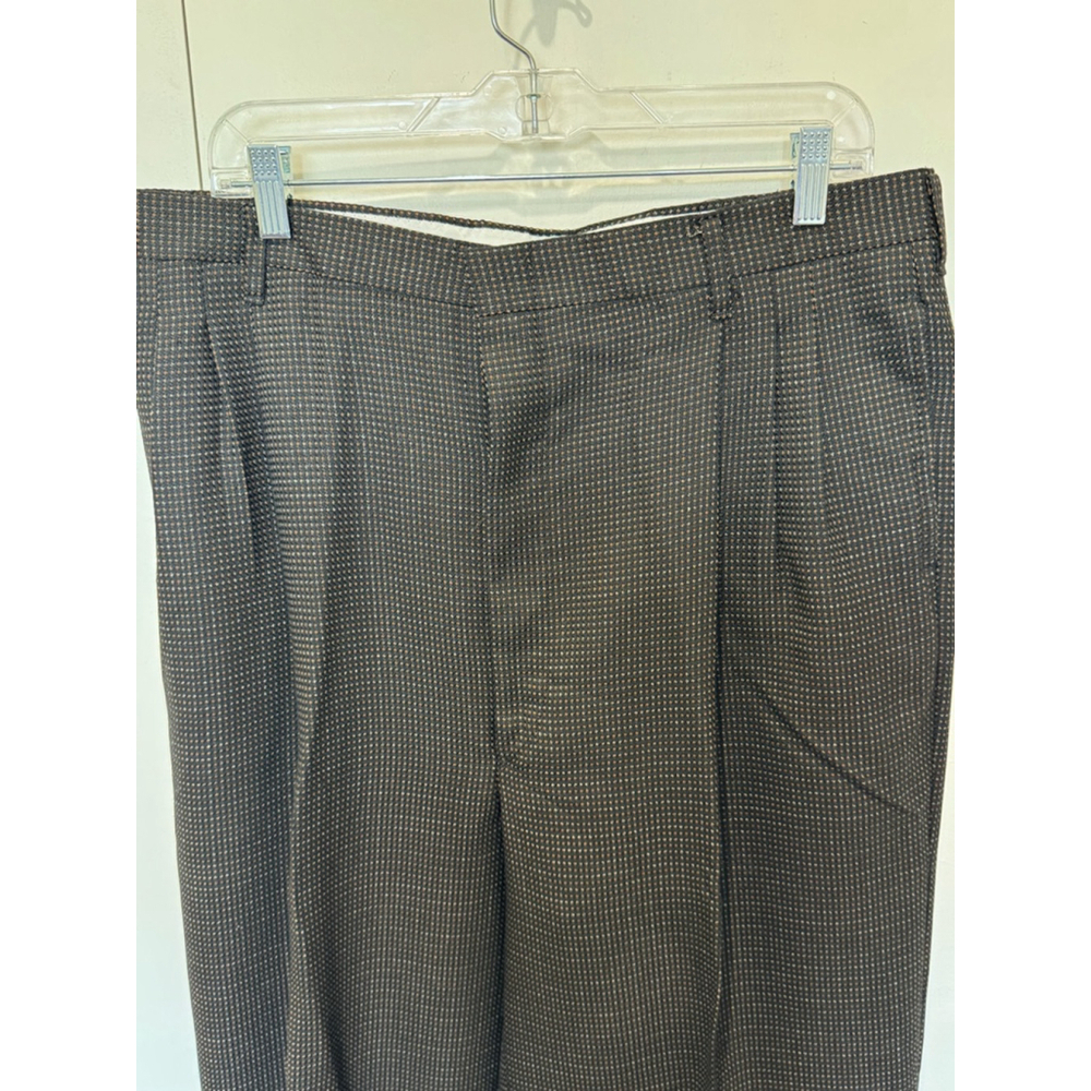 Men's H. John's tweed Overcoat Suit jacket44L/ cuffed pants W36x30L black Brown - Picture 10 of 13